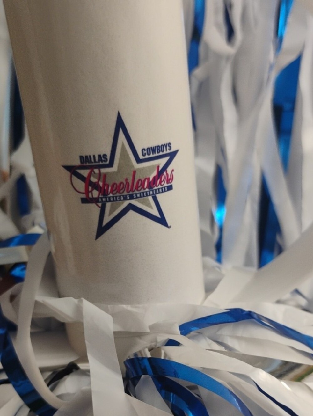 NFL Dallas Cowboys Cheerleader Outfit — Blue & White Includes Pom Poms. - Picture 4 of 4